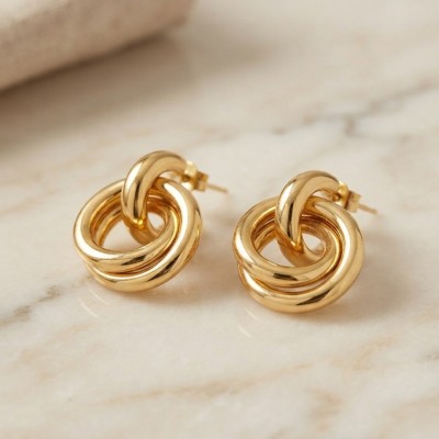 316L Çelik Gold Renk Halka Model Küpe