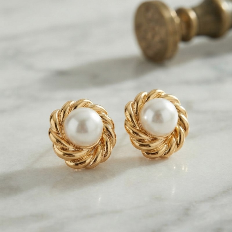 316L Çelik Gold Renk İncili Model Kadın Küpe 316L Çelik Gold Renk İncili Model Kadın Küpe