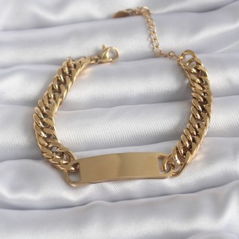 316L Çelik Gold Renk İsim Yazılabilir Plaka Model Kadın Bileklik 316L Çelik Gold Renk İsim Yazılabilir Plaka Model Kadın Bileklik