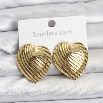 316L Çelik Gold Renk Kalp Model Kadın Küpe 316L Çelik Gold Renk Kalp Model Kadın Küpe