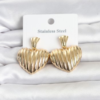 316L Çelik Gold Renk Kalp Model Kadın Küpe 316L Çelik Gold Renk Kalp Model Kadın Küpe