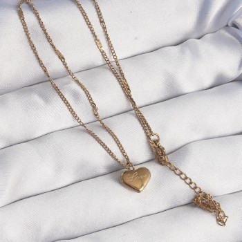 316L Çelik Gold Renk Kalp Model Love Kolye 316L Çelik Gold Renk Kalp Model Love Kolye