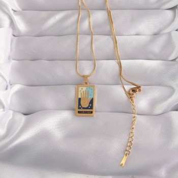 316L Çelik Gold Renk Karışık Mineli El Figür Tarot Kolye 316L Çelik Gold Renk Karışık Mineli El Figür Tarot Kolye