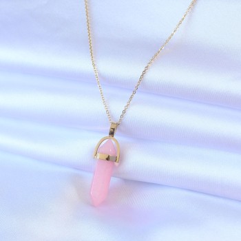 316L Çelik Gold Renk Kristal Pembe Taş Model Kadın kolye 316L Çelik Gold Renk Kristal Pembe Taş Model Kadın kolye