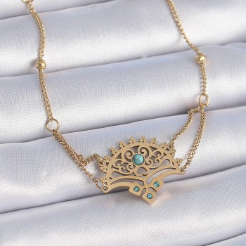 316L Çelik Gold Renk Mavi Taşlı Etnik Desen Kadın Bileklik 316L Çelik Gold Renk Mavi Taşlı Etnik Desen Kadın Bileklik