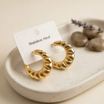 316L Çelik Gold Renk Retro Model Kalın Gövdeli Küpe 316L Çelik Gold Renk Retro Model Kalın Gövdeli Küpe