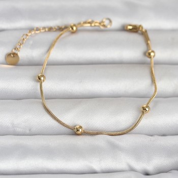 316L Çelik Gold Renk Top Zincirli Kadın Bileklik 316L Çelik Gold Renk Top Zincirli Kadın Bileklik