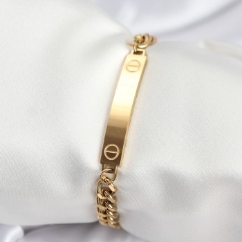 316L Çelik Gold Renk Yazı Yazmaya Uygun Kadın Bileklik