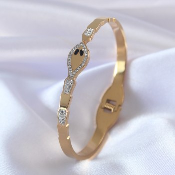 316L Çelik Gold Renk Yılan Model Zirkon Taş Detay Kadın Kelepçe 316L Çelik Gold Renk Yılan Model Zirkon Taş Detay Kadın Kelepçe