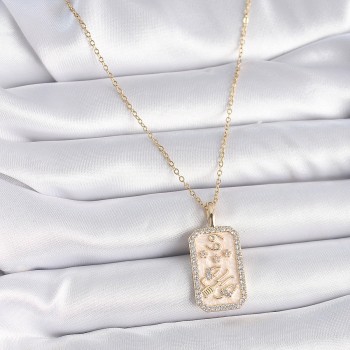 316L Çelik Gold Renk Zincir Yengeç Burcu Zirkon Taşlı Kadın Kolye 316L Çelik Gold Renk Zincir Yengeç Burcu Zirkon Taşlı Kadın Kolye