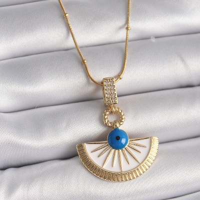 316L Çelik Gold Renk Zincir Zirkon Taş Detaylı Nazar Boncuk Göz Model Kadın Kolye 316L Çelik Gold Renk Zincir Zirkon Taş Detaylı Nazar Boncuk Göz Model Kadın Kolye