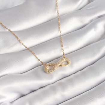 316L Çelik Gold Renk Zincir Zirkon Taşlı Sonsuzluk Model Kadın Kolye 316L Çelik Gold Renk Zincir Zirkon Taşlı Sonsuzluk Model Kadın Kolye