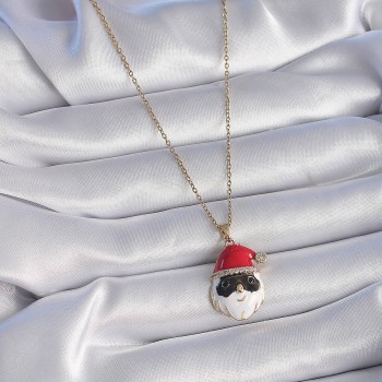 316L Çelik Gold Renk Zincir Zirkon Taşlı Yılbaşı Temalı Noel Baba Figür Kadın Kolye 316L Çelik Gold Renk Zincir Zirkon Taşlı Yılbaşı Temalı Noel Baba Figür Kadın Kolye