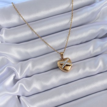 316L Çelik Gold Renk Zirkon Detay Kalp Model Kadın Kolye 316L Çelik Gold Renk Zirkon Detay Kalp Model Kadın Kolye