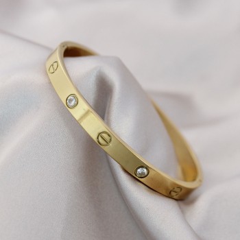 316L Çelik Gold Renk Zirkon Taşlı Bileklik 316L Çelik Gold Renk Zirkon Taşlı Bileklik