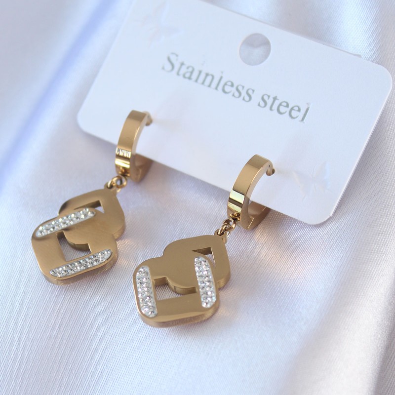 316L Çelik Gold Renk Zirkon Taşlı Kadın Küpe 316L Çelik Gold Renk Zirkon Taşlı Kadın Küpe