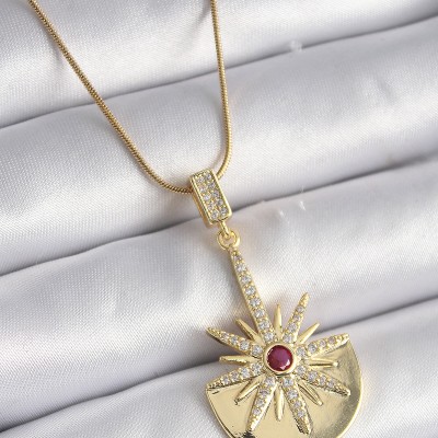 316L Çelik Gold Renk Zirkon Taşlı Yıldız Model Kadın Kolye 316L Çelik Gold Renk Zirkon Taşlı Yıldız Model Kadın Kolye