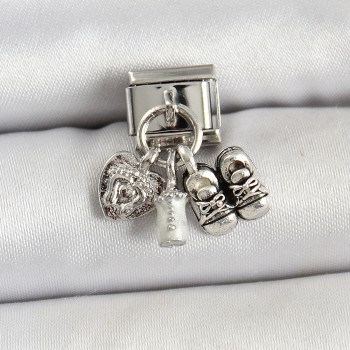316L Çelik Gümüş Renk Bebek Konsept Nomination Charm 316L Çelik Gümüş Renk Bebek Konsept Nomination Charm