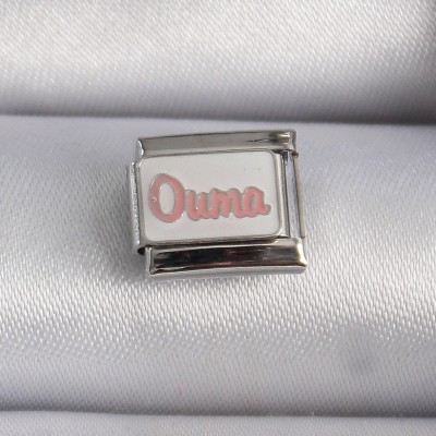 316L Çelik Gümüş Renk Beyaz Pembe Ouma İşlemeli Nomination Charm 316L Çelik Gümüş Renk Beyaz Pembe Ouma İşlemeli Nomination Charm