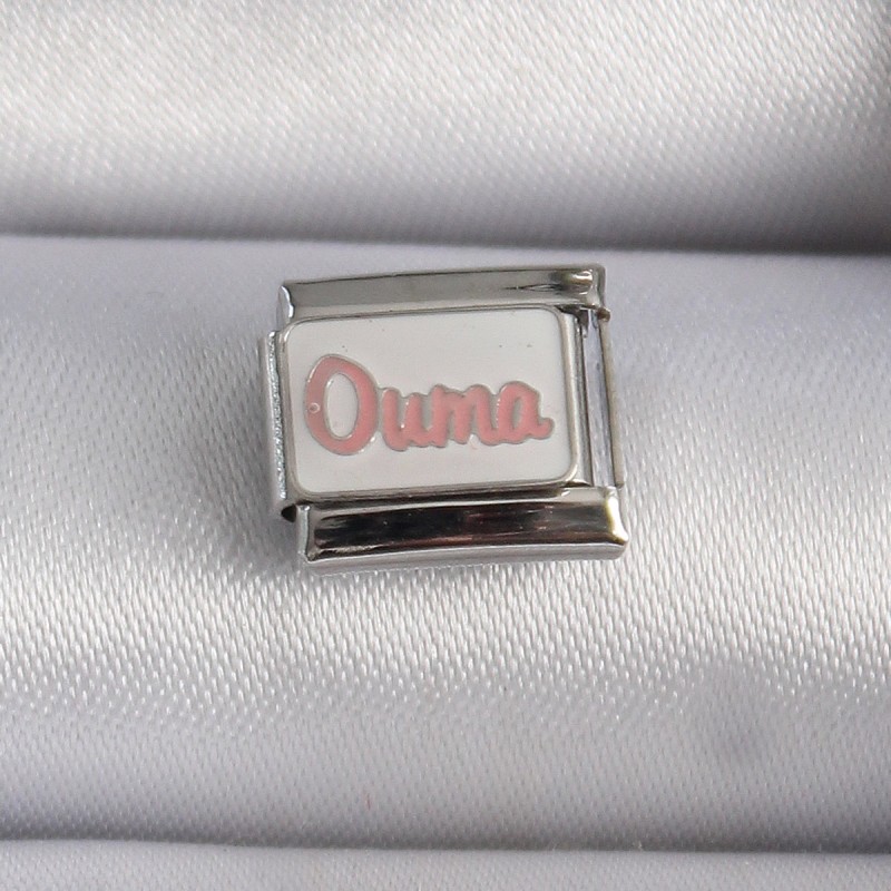 316L Çelik Gümüş Renk Beyaz Pembe Ouma İşlemeli Nomination Charm 316L Çelik Gümüş Renk Beyaz Pembe Ouma İşlemeli Nomination Charm