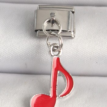 316L Çelik Gümüş Renk Kırmızı Müzik Nota Model Nomination Charm 316L Çelik Gümüş Renk Kırmızı Müzik Nota Model Nomination Charm