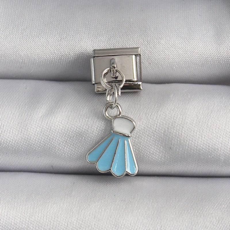 316L Çelik Gümüş Renk Mavi Renk Sallantı Elbise Model Nomination Charm 316L Çelik Gümüş Renk Mavi Renk Sallantı Elbise Model Nomination Charm