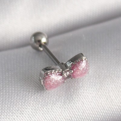 316L Çelik Gümüş Renk Pembe Kurdele Zirkon Taş Detay Tragus Piercing 316L Çelik Gümüş Renk Pembe Kurdele Zirkon Taş Detay Tragus Piercing