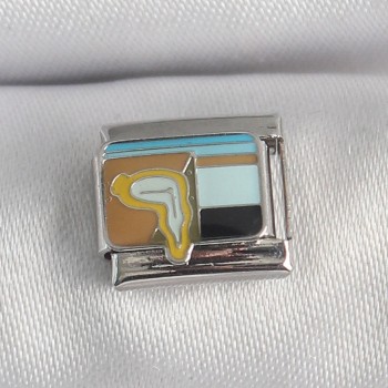 316L Çelik Gümüş Renk Renkli Portre Model Nomination Charm