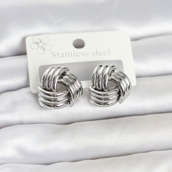 316L Çelik Gümüş Renk Sarmal Model Kadın Küpe 316L Çelik Gümüş Renk Sarmal Model Kadın Küpe
