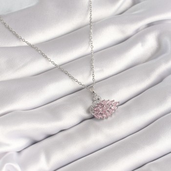 316L Çelik Gümüş Renk Zincir Pembe Zirkon Taşlı Kuğu Model Kadın Kolye 316L Çelik Gümüş Renk Zincir Pembe Zirkon Taşlı Kuğu Model Kadın Kolye