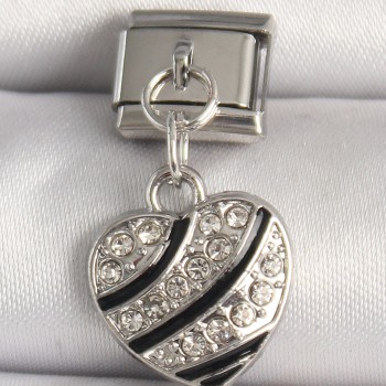 316L Çelik Gümüş Renk Zirkon Taşlı Kalp Model Nomination Charm 316L Çelik Gümüş Renk Zirkon Taşlı Kalp Model Nomination Charm