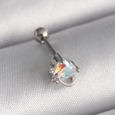 316L Çelik Gümüş Renk Zirkon Taşlı Kalp Tragus Piercing 316L Çelik Gümüş Renk Zirkon Taşlı Kalp Tragus Piercing
