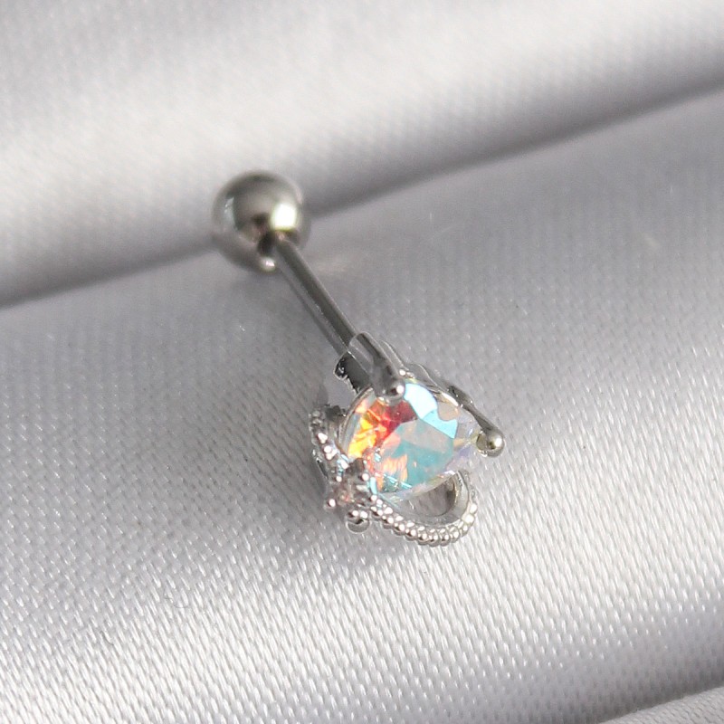 316L Çelik Gümüş Renk Zirkon Taşlı Kalp Tragus Piercing 316L Çelik Gümüş Renk Zirkon Taşlı Kalp Tragus Piercing
