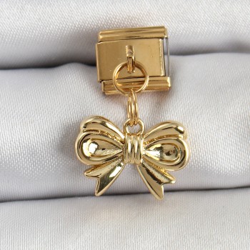 316L Çelik Sallantılı Fiyonk Model Gold Renk Nomination Charm