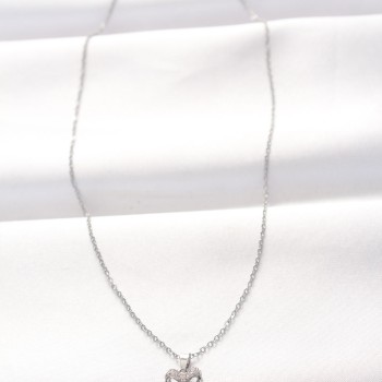 316L Çelik Silver Renk Zirkon Taşlı Kalpli Fiyonk Kolye 316L Çelik Silver Renk Zirkon Taşlı Kalpli Fiyonk Kolye