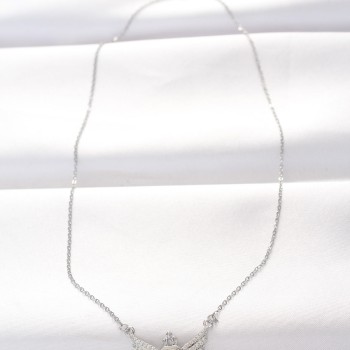 316L Çelik Silver Renk Zirkon Taşlı Kalpli Kanat Kolye 316L Çelik Silver Renk Zirkon Taşlı Kalpli Kanat Kolye