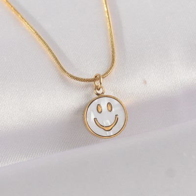 316L Çelik Zincir Altın Renk Mermer Desenli Minimal Smile Kolye 316L Çelik Zincir Altın Renk Mermer Desenli Minimal Smile Kolye