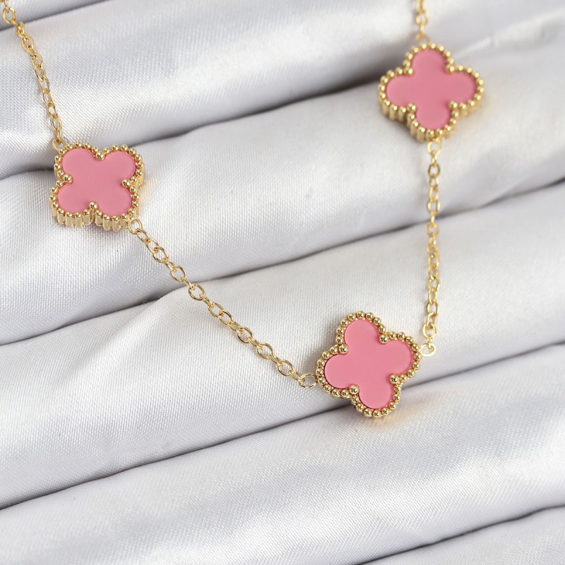 316L Çelik Zincir Gold Pembe Renk Yonca Kadın Kolye 316L Çelik Zincir Gold Pembe Renk Yonca Kadın Kolye