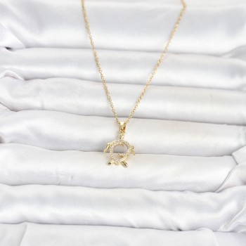 316L Çelik Zincir Gold Renk Caretta Caretta Model Kadın Kolye 316L Çelik Zincir Gold Renk Caretta Caretta Model Kadın Kolye