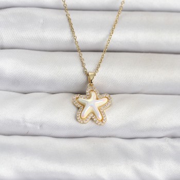 316L Çelik Zincir Gold Renk Deniz Yıldızı Model Kadın Kolye 316L Çelik Zincir Gold Renk Deniz Yıldızı Model Kadın Kolye