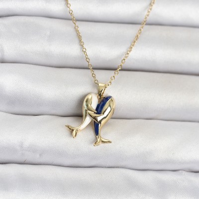 316L Çelik Zincir Gold Renk Dolphin Model Kadın Kolye 316L Çelik Zincir Gold Renk Dolphin Model Kadın Kolye
