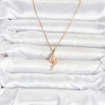 316L Çelik Zincir Gold Renk Flamingo Model Kadın Kolye 316L Çelik Zincir Gold Renk Flamingo Model Kadın Kolye