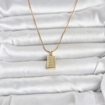 316L Çelik Zincir Gold Renk Külçe Altın Model Kadın Kolye 316L Çelik Zincir Gold Renk Külçe Altın Model Kadın Kolye