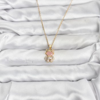 316L Çelik Zincir Gold Renk Teddy Bear Model Zirkon Taşlı Kadın Kolye 316L Çelik Zincir Gold Renk Teddy Bear Model Zirkon Taşlı Kadın Kolye