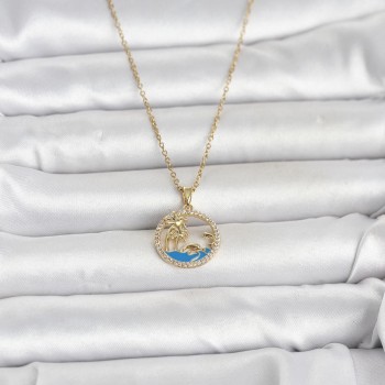316L Çelik Zincir Gold Renk Zirkon Taşlı Deniz Temalı Kadın Kolye 316L Çelik Zincir Gold Renk Zirkon Taşlı Deniz Temalı Kadın Kolye