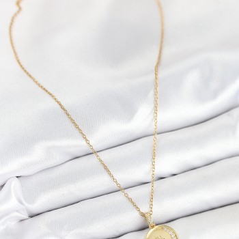 316L Çelik Zirkon Taşlı Ay Ve Güneş Model Gold Renk Kadın Kolye 316L Çelik Zirkon Taşlı Ay Ve Güneş Model Gold Renk Kadın Kolye