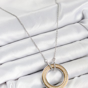 316L Çelik Zirkon Taşlı Dönen Daire Model Gold Ve Gümüş Renk Kadın Kolye 316L Çelik Zirkon Taşlı Dönen Daire Model Gold Ve Gümüş Renk Kadın Kolye