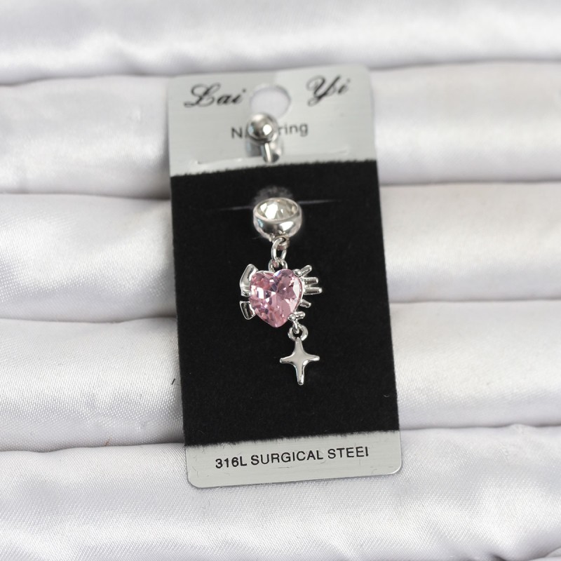 316L Cerrahi Çelik Pembe Zirkon Taşlı Model Göbek Piercing 316L Cerrahi Çelik Pembe Zirkon Taşlı Model Göbek Piercing