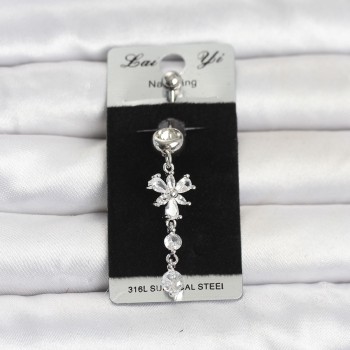 316L Cerrahi Çelik Sallantılı Zirkon Taşlı Model Göbek Piercing 316L Cerrahi Çelik Sallantılı Zirkon Taşlı Model Göbek Piercing