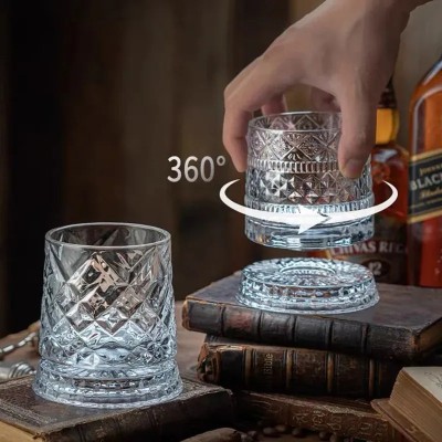 360 Derece Dönen Bardak - 280 ml - Kristal Cam 360 Derece Dönen Bardak - 280 ml - Kristal Cam
